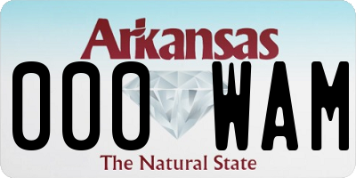 AR license plate 000WAM