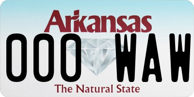 AR license plate 000WAW
