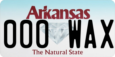 AR license plate 000WAX