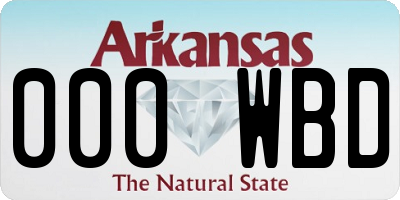 AR license plate 000WBD