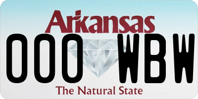 AR license plate 000WBW