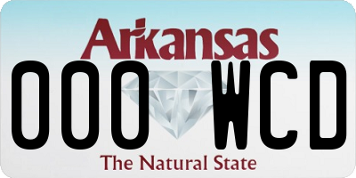 AR license plate 000WCD