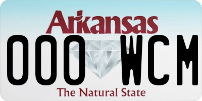 AR license plate 000WCM