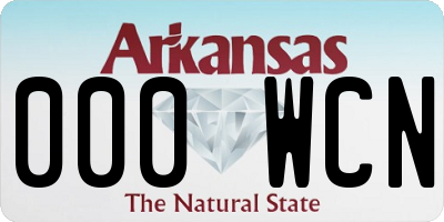 AR license plate 000WCN