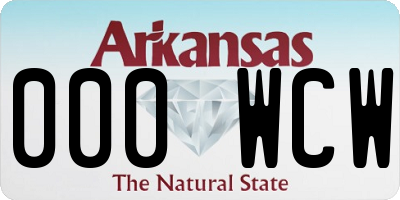AR license plate 000WCW