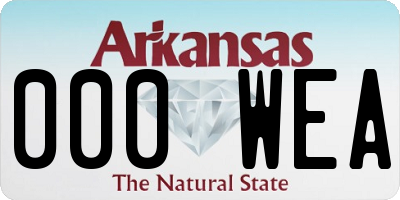 AR license plate 000WEA