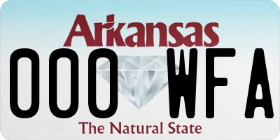 AR license plate 000WFA