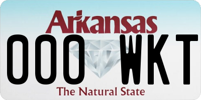AR license plate 000WKT