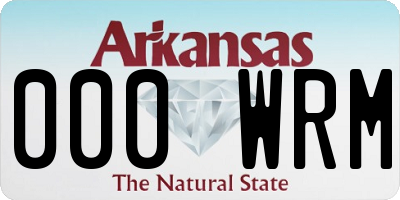 AR license plate 000WRM