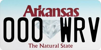AR license plate 000WRV