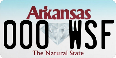 AR license plate 000WSF