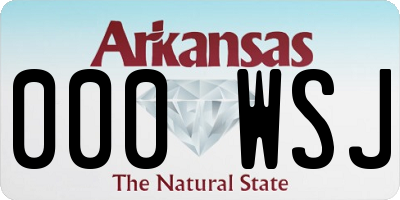 AR license plate 000WSJ