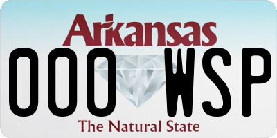 AR license plate 000WSP