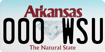 AR license plate 000WSU