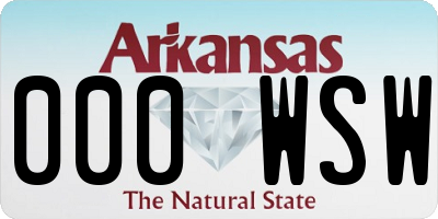 AR license plate 000WSW