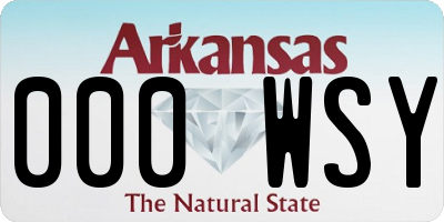 AR license plate 000WSY
