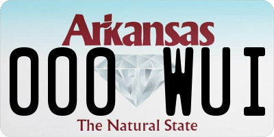 AR license plate 000WUI