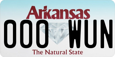 AR license plate 000WUN