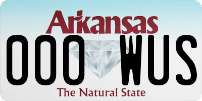 AR license plate 000WUS
