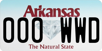 AR license plate 000WWD