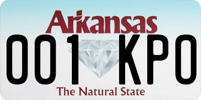 AR license plate 001KPO