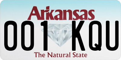 AR license plate 001KQU