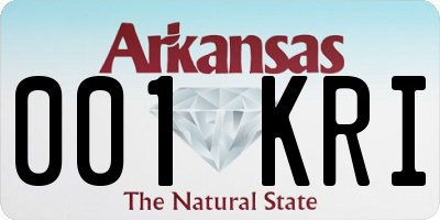 AR license plate 001KRI
