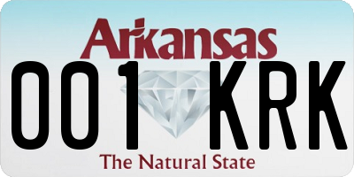 AR license plate 001KRK