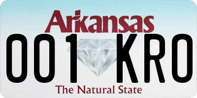 AR license plate 001KRO