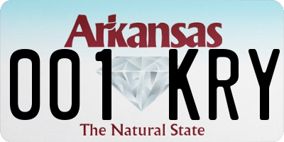 AR license plate 001KRY