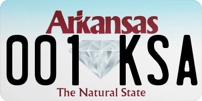 AR license plate 001KSA