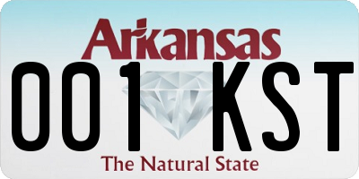 AR license plate 001KST