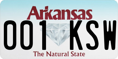 AR license plate 001KSW