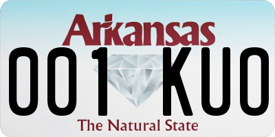 AR license plate 001KUO