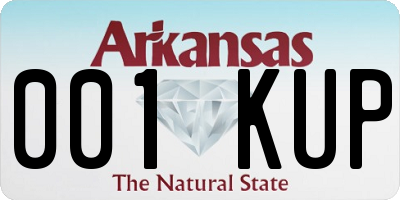 AR license plate 001KUP