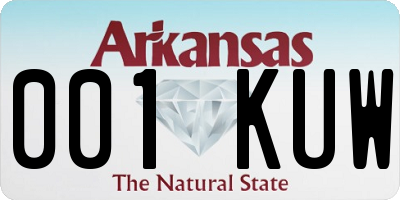 AR license plate 001KUW