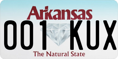 AR license plate 001KUX