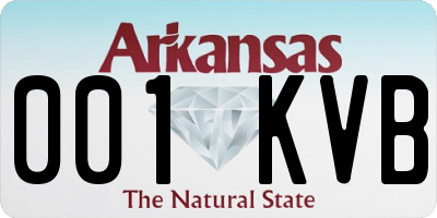 AR license plate 001KVB
