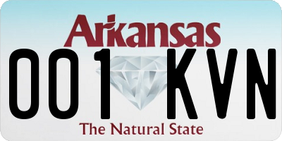 AR license plate 001KVN