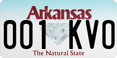 AR license plate 001KVO