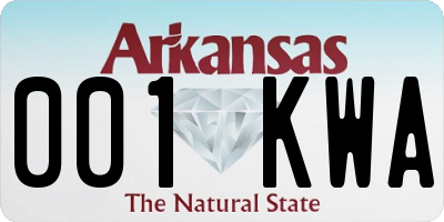 AR license plate 001KWA