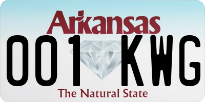 AR license plate 001KWG