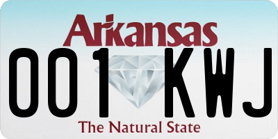 AR license plate 001KWJ