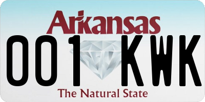 AR license plate 001KWK
