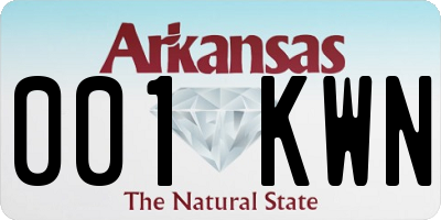 AR license plate 001KWN