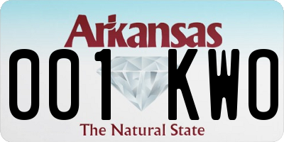 AR license plate 001KWO