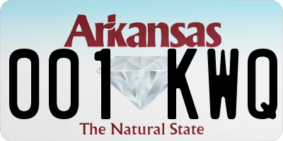 AR license plate 001KWQ