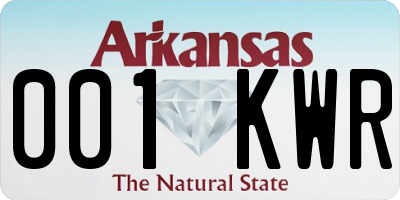 AR license plate 001KWR