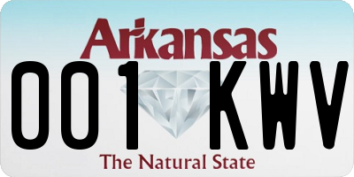 AR license plate 001KWV