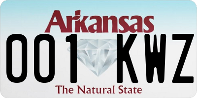 AR license plate 001KWZ